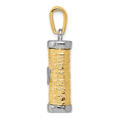 14K Two-Tone Gold Mezuzah Pendant – view 3