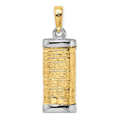 14K Two-Tone Gold Mezuzah Pendant – view 4