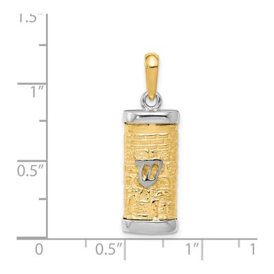 14K Two-Tone Gold Mezuzah Pendant – view 5