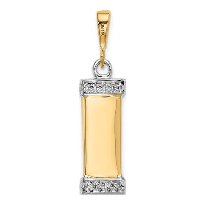 14K Two-Tone Gold 3-D Mezuzah Pendant – view 4