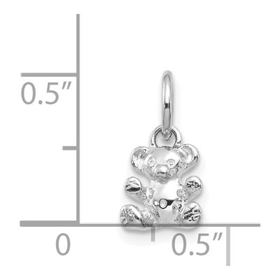 14K White Gold Teddy Bear Pendant – view 5