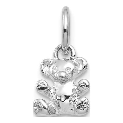 14K White Gold Teddy Bear Pendant