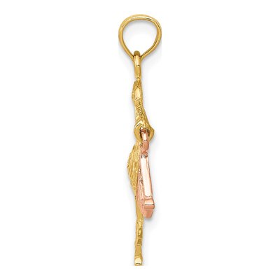 14K Two-Tone Gold Stork Pendant – view 3