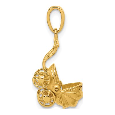 14K Yellow Gold Baby Carriage Pendant – view 3