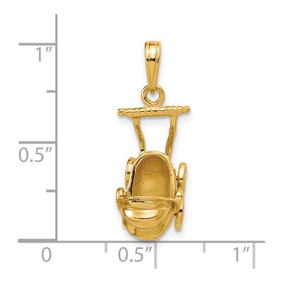 14K Yellow Gold Baby Carriage Pendant – view 5
