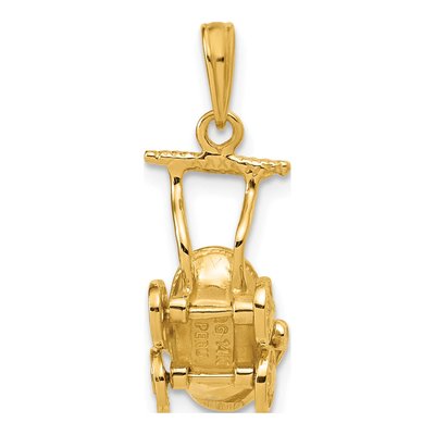 14K Yellow Gold Baby Carriage Pendant – view 6