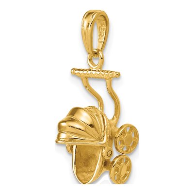 14K Yellow Gold Baby Carriage Pendant – view 7