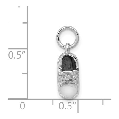 14K White Gold 3D Baby Shoe Pendant – view 4