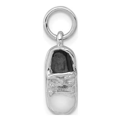 14K White Gold 3D Baby Shoe Pendant