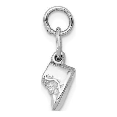 14K White Gold 3-D Baby Shoes Pendant – view 3