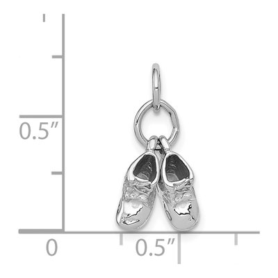 14K White Gold 3-D Baby Shoes Pendant – view 4