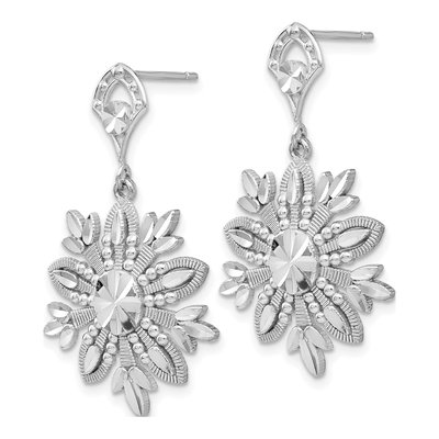 14K White Gold Snowflake Dangle Earrings – view 3