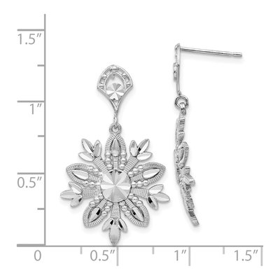 14K White Gold Snowflake Dangle Earrings – view 5