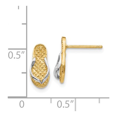 14K Yellow Gold Flip-Flop Dangle Earrings – view 5