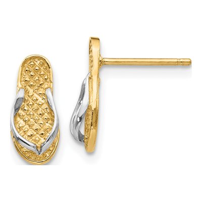 14K Yellow Gold Flip-Flop Dangle Earrings