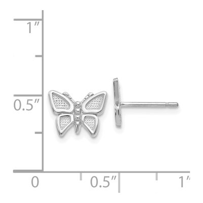 14K White Gold Butterfly Stud Earrings – view 5