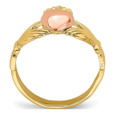 14K Two-Tone Gold Claddagh Baby Ring – view 3