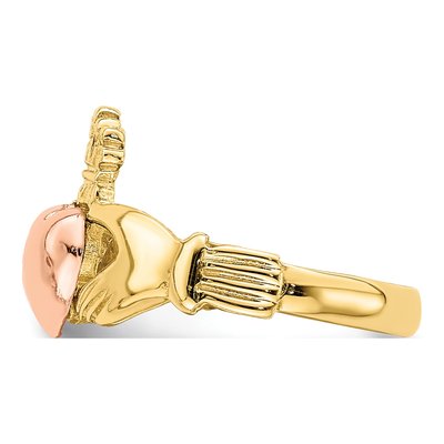 14K Two-Tone Gold Claddagh Baby Ring – view 4