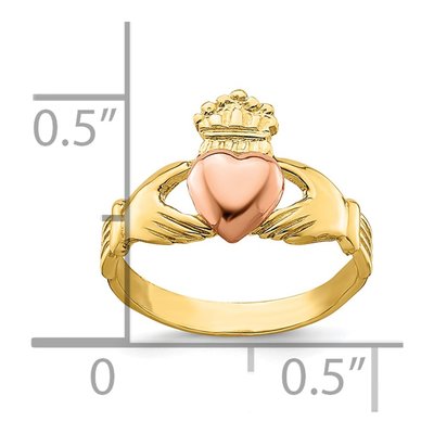 14K Two-Tone Gold Claddagh Baby Ring – view 5