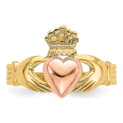 14K Two-Tone Gold Claddagh Baby Ring – view 6
