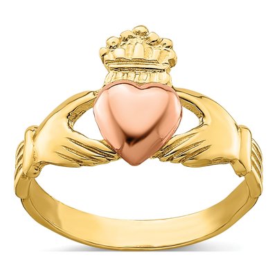 14K Two-Tone Gold Claddagh Baby Ring