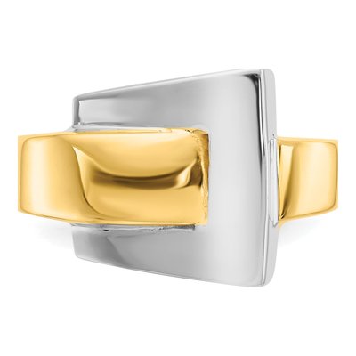 14K Two-Tone Gold Buckle Ring – view 6