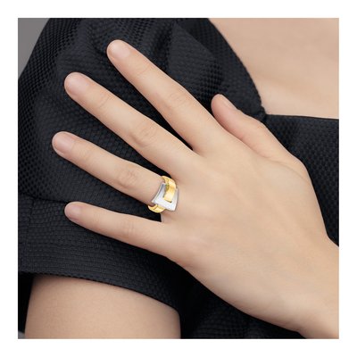 14K Two-Tone Gold Buckle Ring – view 7
