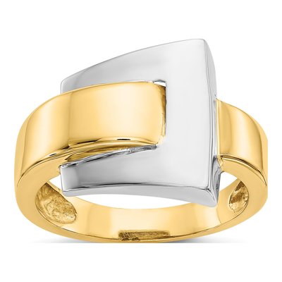 14K Two-Tone Gold Buckle Ring