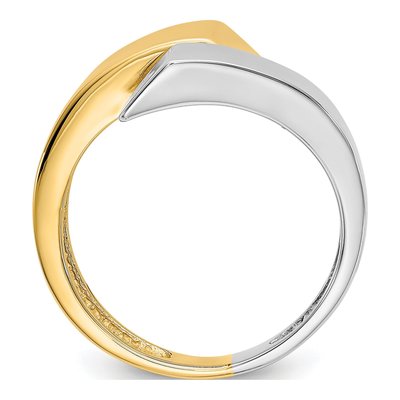 14K Two-Tone Gold Square Bypass Ring – view 3