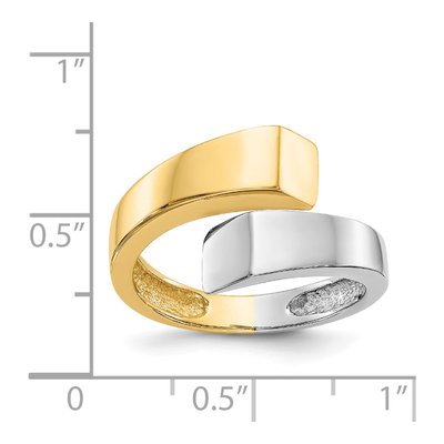 14K Two-Tone Gold Square Bypass Ring – view 4