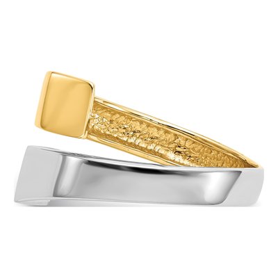 14K Two-Tone Gold Square Bypass Ring – view 5