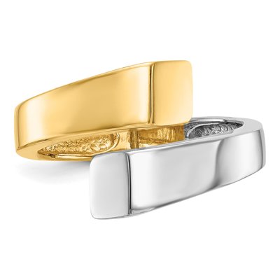 14K Two-Tone Gold Square Bypass Ring – view 6