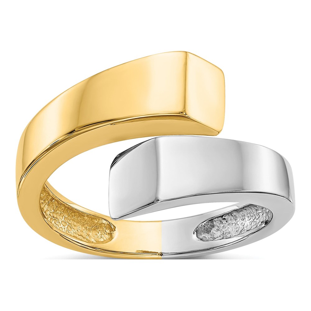 14K Two-Tone Gold Square Bypass Ring