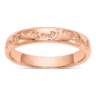 14K Rose Gold Footprints Ring