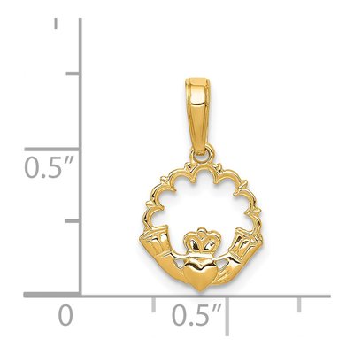 14K Yellow Gold Claddagh Pendant – view 5