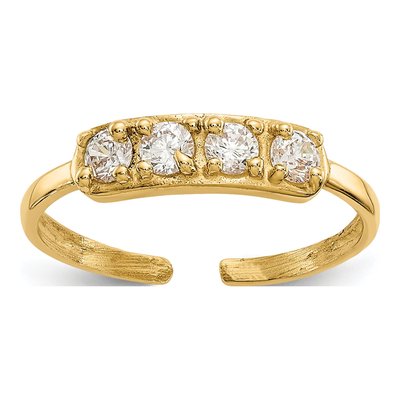 14K Yellow Gold CZ Toe Ring