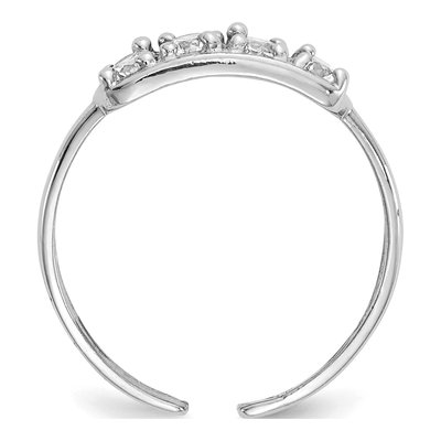 14K White Gold CZ Toe Ring – view 2