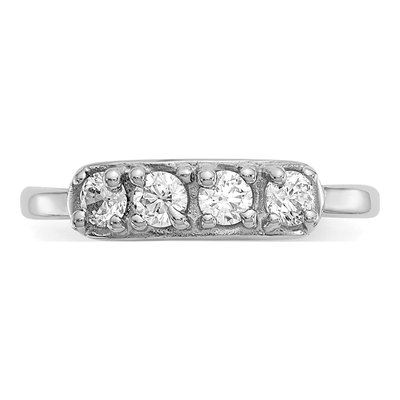 14K White Gold CZ Toe Ring – view 4