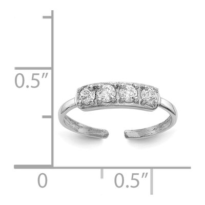 14K White Gold CZ Toe Ring – view 5