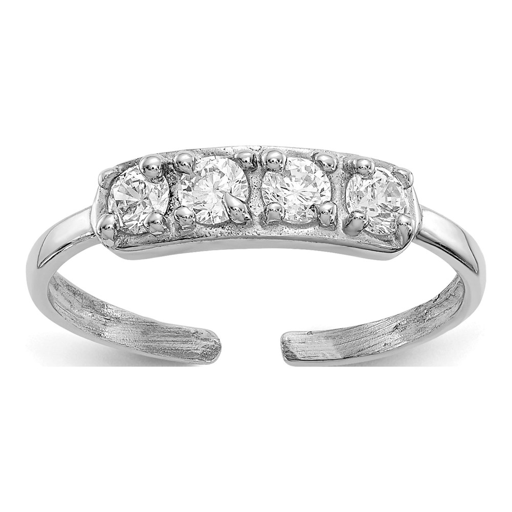 14K White Gold CZ Toe Ring