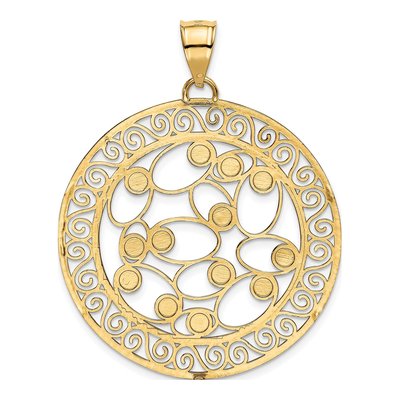 14K Yellow Gold Filigree Pendant – view 4