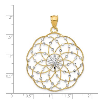 14K Yellow Gold Spiral Circle Pendant – view 3