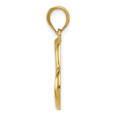 14K Yellow Gold Open Dangling Heart Pendant – view 3