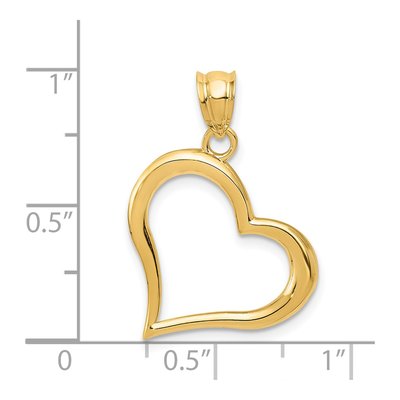 14K Yellow Gold Open Dangling Heart Pendant – view 5