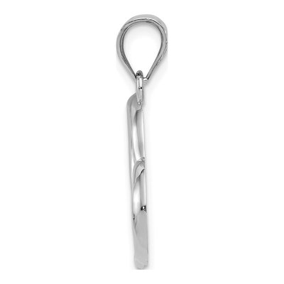 14K White Gold Open Heart Pendant – view 3