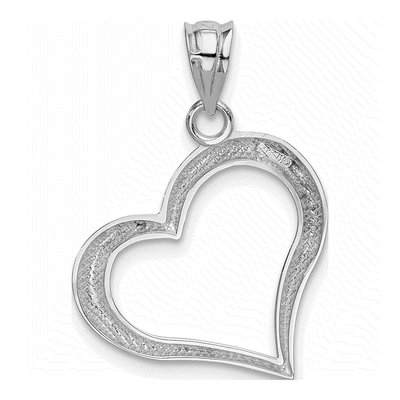 14K White Gold Open Heart Pendant – view 4