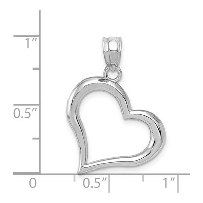 14K White Gold Open Heart Pendant – view 5