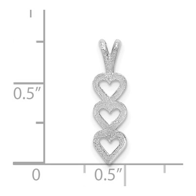 14K White Gold Triple Heart Pendant – view 4