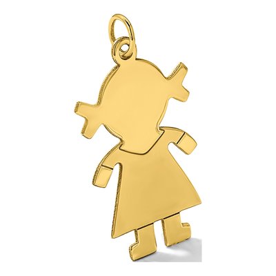 14K Yellow Gold Girl Pendant – view 6