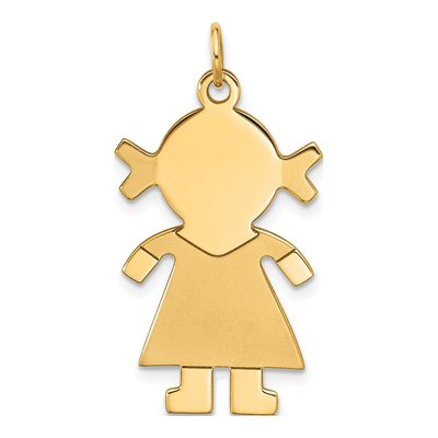 14K Yellow Gold Girl Pendant
